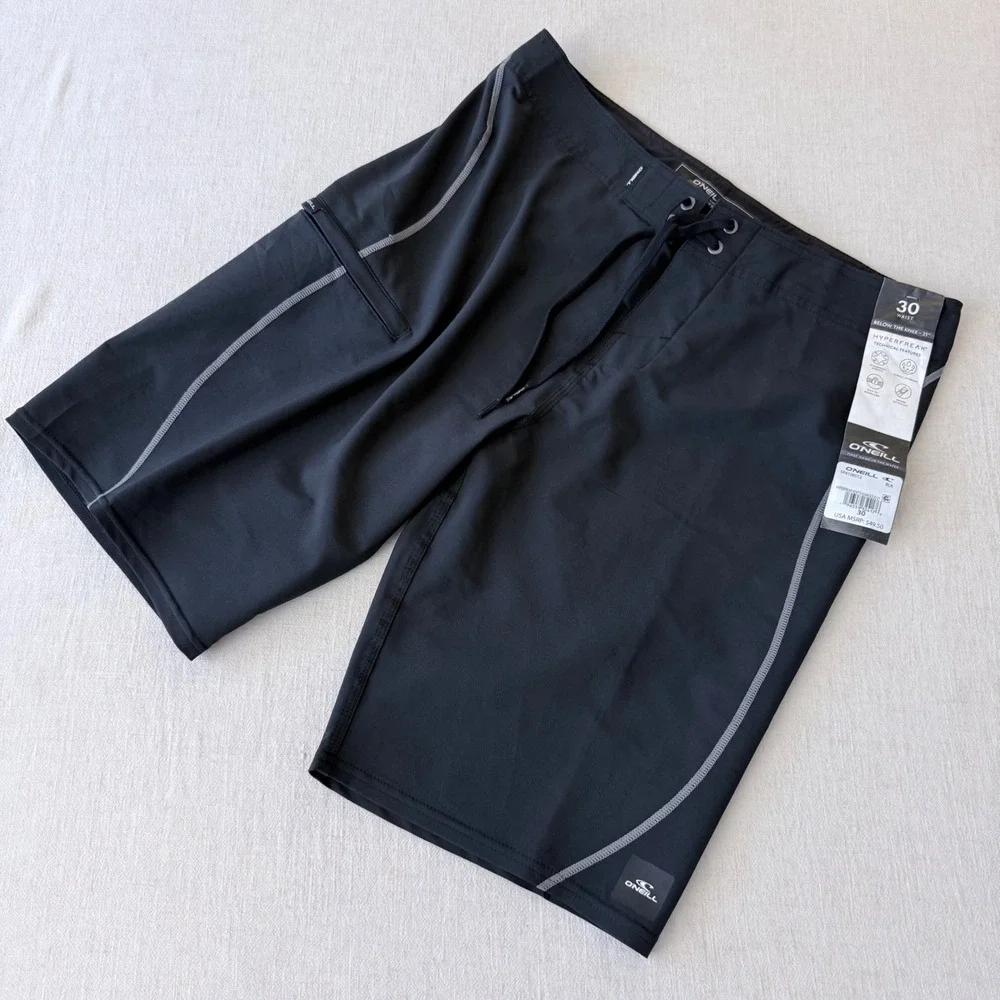O'Neill Hyperfreak Heat‎ Seam Solid 21 Boardshorts Mens 30 Black NWT